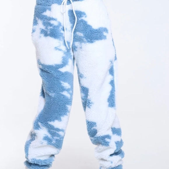 Cloud Print Teddy Fleece Jacket Jogger 